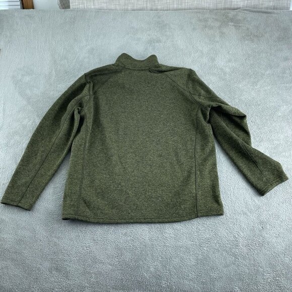 Eddie Bauer Mens Olive Green 2XL 1/4 Zip Pullover Sweater 5411 - Picture 2 of 8